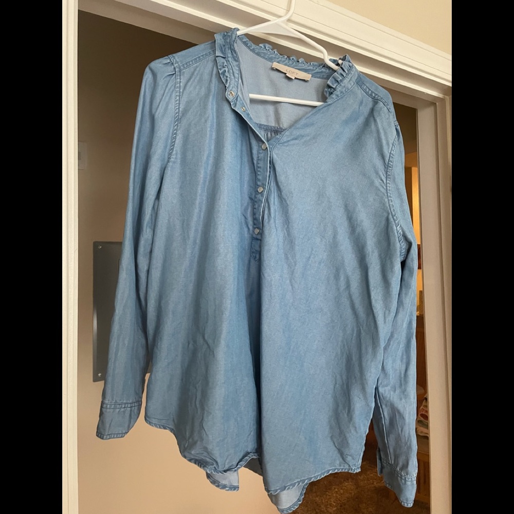 Chambray top from the LOFT